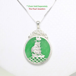 9210023-Sterling-Silver-Yacht-Carved-On-Green-Jade-Tablet-Pendant-Necklace