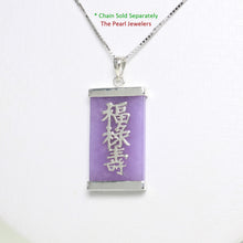 Load image into Gallery viewer, 9210042-Sterling-Silver-Three-Stars-of-Luck-Tablet-Lavender-Jade-Oriental-Pendant