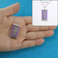 Load image into Gallery viewer, 9210042-Sterling-Silver-Three-Stars-of-Luck-Tablet-Lavender-Jade-Oriental-Pendant