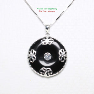 9210051-Sterling-Silver-Butterflies-Design-Cabochon-Black-Onyx-Pendant