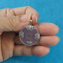 Load image into Gallery viewer, 9210052-Solid-Sterling-Silver-Butterflies-Lavender-Jade-Cabochon-Pendant