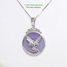 Load image into Gallery viewer, 9210062-Sterling-Silver-Eagle-Carving-On-Lavender-Jade-Flat-Tablet-Pendant