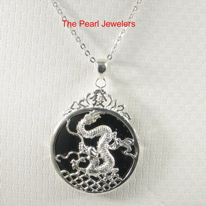 9210091-Solid-Sterling-Silver-Dragon-Carving-On-Black-Onyx-Cabochon-Pendant