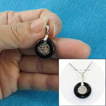 Load image into Gallery viewer, 9210221-Solid-Sterling-Silver-Good-Fortunes-Black-Onyx-Pendants
