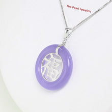 Load image into Gallery viewer, 9210242-Sterling-Silver-Good-Fortunes-Lavender-Jade-Oriental-Style-Pendant-Necklace