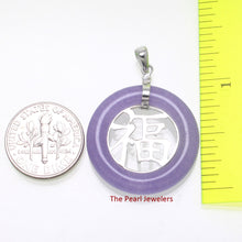 Load image into Gallery viewer, 9210242-Sterling-Silver-Good-Fortunes-Lavender-Jade-Oriental-Style-Pendant-Necklace
