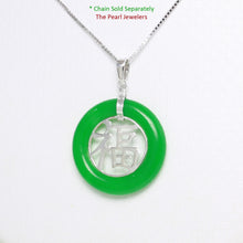 Load image into Gallery viewer, 9210243-Sterling-Silver-Good-Fortunes-Green-Jade-Oriental-Pendant-Necklace