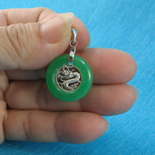 Load image into Gallery viewer, 9210253-Green-Jade-925-Sterling-Silver-Dragon-Pendant-Necklace