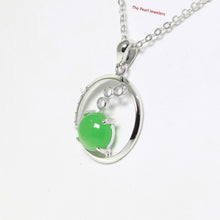 Load image into Gallery viewer, 9210273-Green-Jade-Cubic-Zirconia-Unique-Design-Sterling-Silver-Pendant