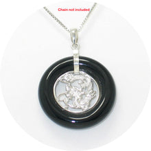 Load image into Gallery viewer, 9210281-Solid-Sterling-Silver-Lucky-Dragon-Black-Onyx-Pendant