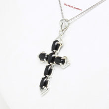 Load image into Gallery viewer, 9210291-Christian-Cross-Pendant-Craft-Black-Onyx-Sterling-Silver