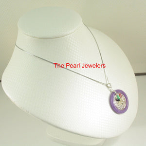 9210302-Solid-Silver-Multi-Color-Jade-Flower-Baskets-Lavender-Jade-Pendant-Necklace