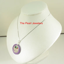 Load image into Gallery viewer, 9210302-Solid-Silver-Multi-Color-Jade-Flower-Baskets-Lavender-Jade-Pendant-Necklace