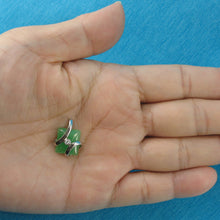 Load image into Gallery viewer, 9210383-Beautiful-Unique-Green-Jade-Cubic-Zirconia-Sterling-Silver-Pendant