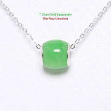 Load image into Gallery viewer, 9210413-Simple-Beautiful-Green-Jade-Drum-Bead-Sterling-Silver