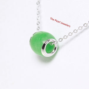 9210413-Simple-Beautiful-Green-Jade-Drum-Bead-Sterling-Silver