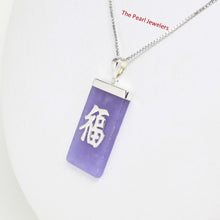 Load image into Gallery viewer, 9210472-Solid-Sterling-Silver-Good-Fortune-Lavender-Jade-Pendant