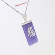 Load image into Gallery viewer, 9210472-Solid-Sterling-Silver-Good-Fortune-Lavender-Jade-Pendant