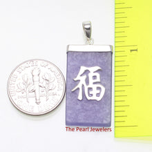 Load image into Gallery viewer, 9210472-Solid-Sterling-Silver-Good-Fortune-Lavender-Jade-Pendant