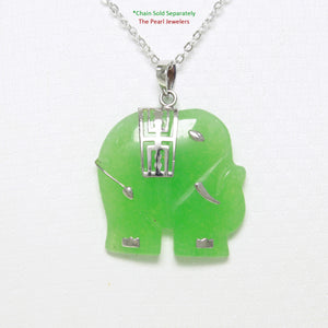 9210483-Solid-Sterling-Silver-Hand-Carved-Green-Jade-Elephant-Pendant