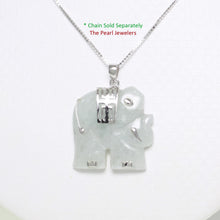 Load image into Gallery viewer, 9210484-Solid-Silver-Hand-Carved-Elephant-Celadon-Green-Jade-Pendant