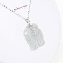 Load image into Gallery viewer, 9210484-Solid-Silver-Hand-Carved-Elephant-Celadon-Green-Jade-Pendant