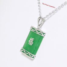 Load image into Gallery viewer, 9210573-Green-Jade-Oriental-Good-Fortunes-Solid-Sterling-Silver-Pendant