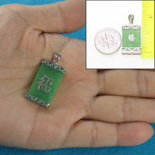 Load image into Gallery viewer, 9210573-Green-Jade-Oriental-Good-Fortunes-Solid-Sterling-Silver-Pendant