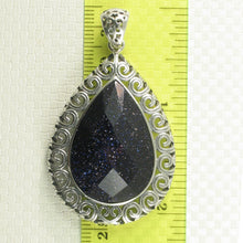 Load image into Gallery viewer, 9210601-Faceted-Pear-Cut-Blue-Sandstone-Solid-Sterling-Silver-Pendant