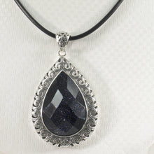 Load image into Gallery viewer, 9210601-Faceted-Pear-Cut-Blue-Sandstone-Solid-Sterling-Silver-Pendant