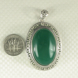 9210613-Cabochon-Oval-Green-Agate-Solid-Sterling-Silver-Pendant