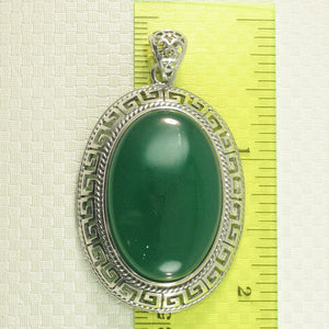 9210613-Cabochon-Oval-Green-Agate-Solid-Sterling-Silver-Pendant