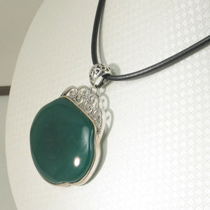 9210633-Solid-Sterling-Silver-Lucky-Lock-Green-Agate-Pendant