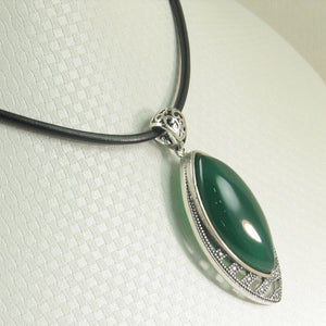 9210643-Solid-Sterling-Silver-Marquise-Cut-Green-Agate-Pendant