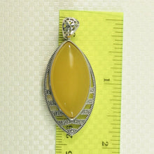 Load image into Gallery viewer, 9210644-Solid-Sterling-Silver-Marquise-Cut-Yellow-Agate-Pendant-Necklace