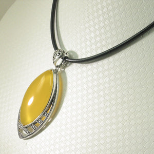 9210644-Solid-Sterling-Silver-Marquise-Cut-Yellow-Agate-Pendant-Necklace