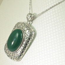 Load image into Gallery viewer, 9210653-Solid-Sterling-Silver-Faceted-Oval-Green-Agate-Pendant-Necklace