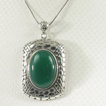 Load image into Gallery viewer, 9210653-Solid-Sterling-Silver-Faceted-Oval-Green-Agate-Pendant-Necklace