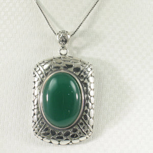 9210653-Solid-Sterling-Silver-Faceted-Oval-Green-Agate-Pendant-Necklace