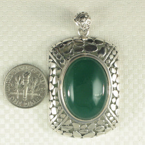 9210653-Solid-Sterling-Silver-Faceted-Oval-Green-Agate-Pendant-Necklace