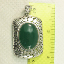 Load image into Gallery viewer, 9210653-Solid-Sterling-Silver-Faceted-Oval-Green-Agate-Pendant-Necklace