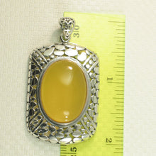 Load image into Gallery viewer, 9210654-Solid-Sterling-Silver-Faceted-Oval-Yellow-Agate-Pendant-Necklace