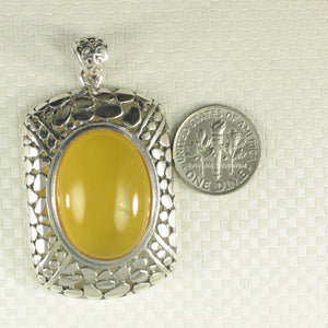9210654-Solid-Sterling-Silver-Faceted-Oval-Yellow-Agate-Pendant-Necklace