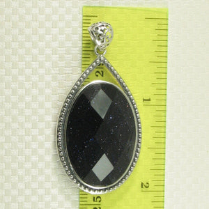 9210661-Faceted-Oval-Blue-Sandstone-Solid-Sterling-Silver-Pendant