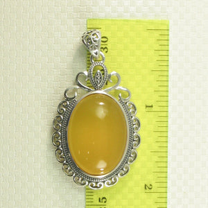 9210704-Large-Cabochon-Oval-Yellow-Agate-Solid-Sterling-Silver-Pendant