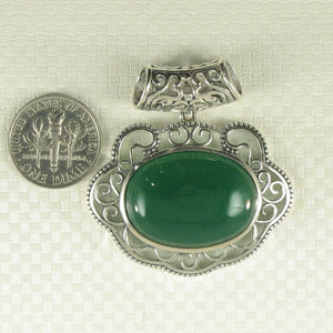 9210713-Solid-Sterling-Silver-Lucky-Lock-Design-Green-Agate-Pendant