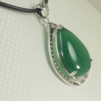 9210723-Solid-Sterling-Silver-Green-Agate-Pendant-Necklace