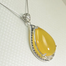 Load image into Gallery viewer, 9210724-Solid-Sterling-Silver-Golden-Agate-Pendant-Necklace