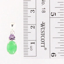 Load image into Gallery viewer, 9211093-Solid-Sterling-Silver-.925-Amethysts-Green-Jade-Pendant
