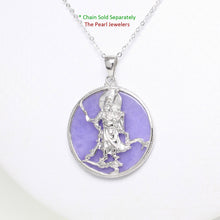 Load image into Gallery viewer, 9211102-Sterling-Silver-Guan-Gong-Tablet-Lavender-Jade-Oriental-Pendant